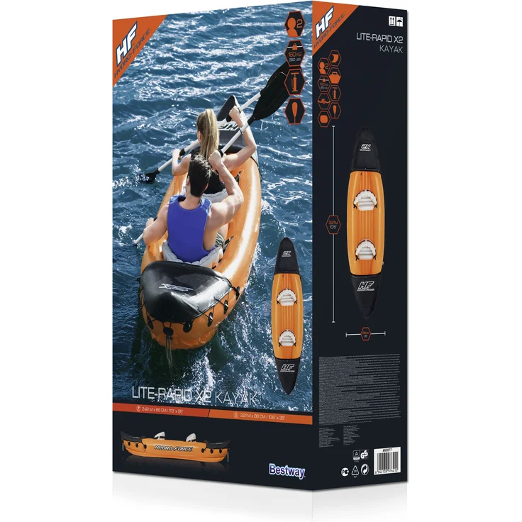 Bestway 65077 Aufblasbares Kajak 2 Person(en) 160 kg Blau Grau Vinyl Box – Bild 11