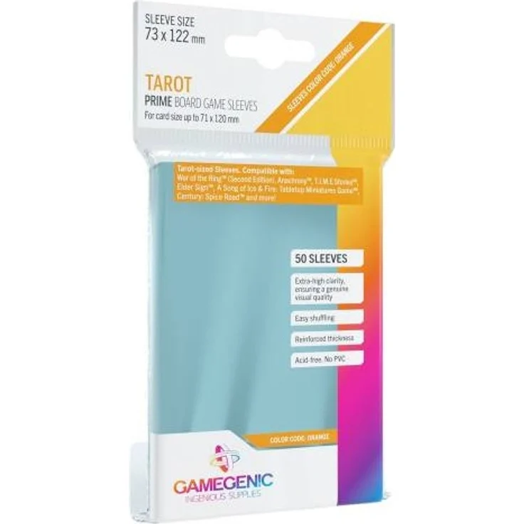 PRIME Tarot-Sized Sleeves 73 x 122 mm Clear