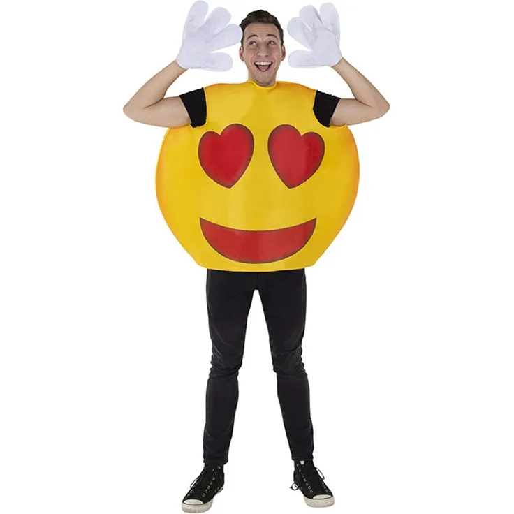 Dress Up America Smiley-Herz-Emoji-Kostüm für Erwachsene