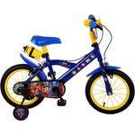 Kinderfahrrad Paw Patrol 14 Zoll Blau/Gelb mit 2 Felgenbremsen, Stützrädern, Trinkflasche