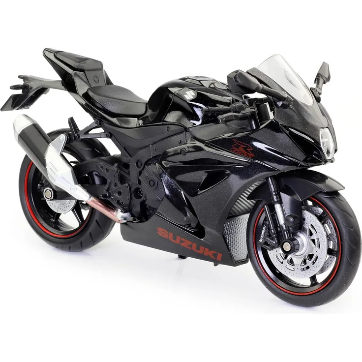 TURBO CHALLENGE - Motorrad Suzuki GSXR 1000 – Die Cast – 029931 – 1/12 – Fahrzeug Freilauf – Schwarz – Metall – ab 3 Jahren