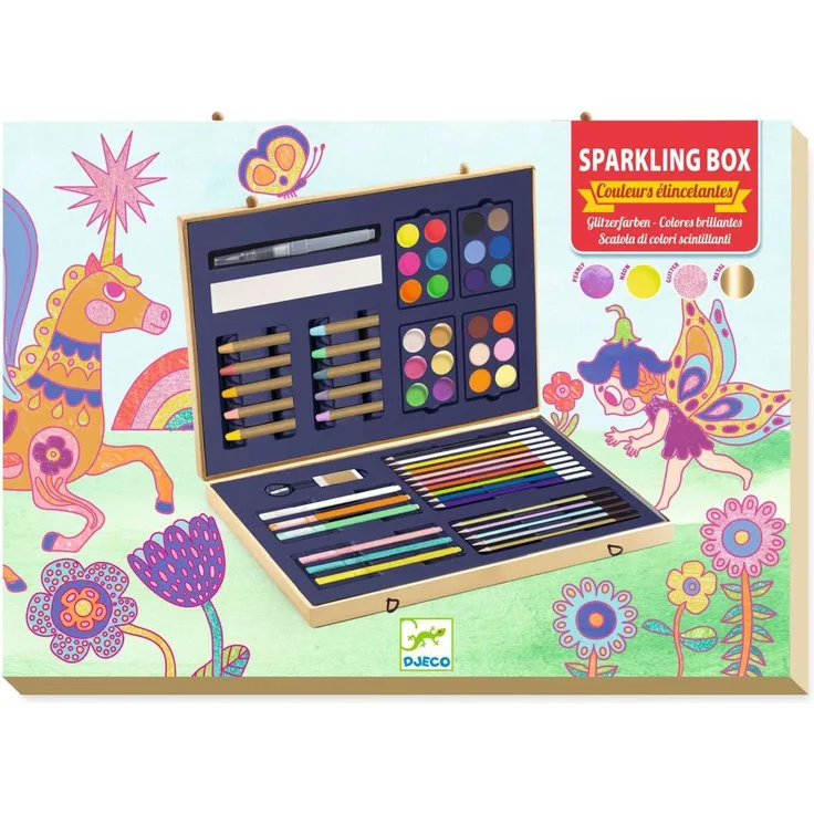Djeco Farben: Große Farbenbox Glitzer