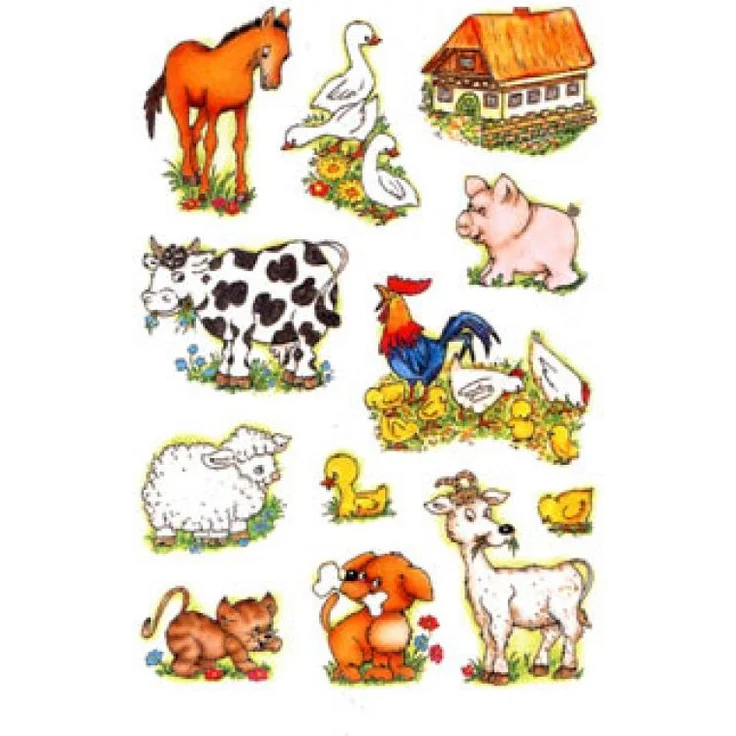 Bauernhof Tiere Papier Sticker