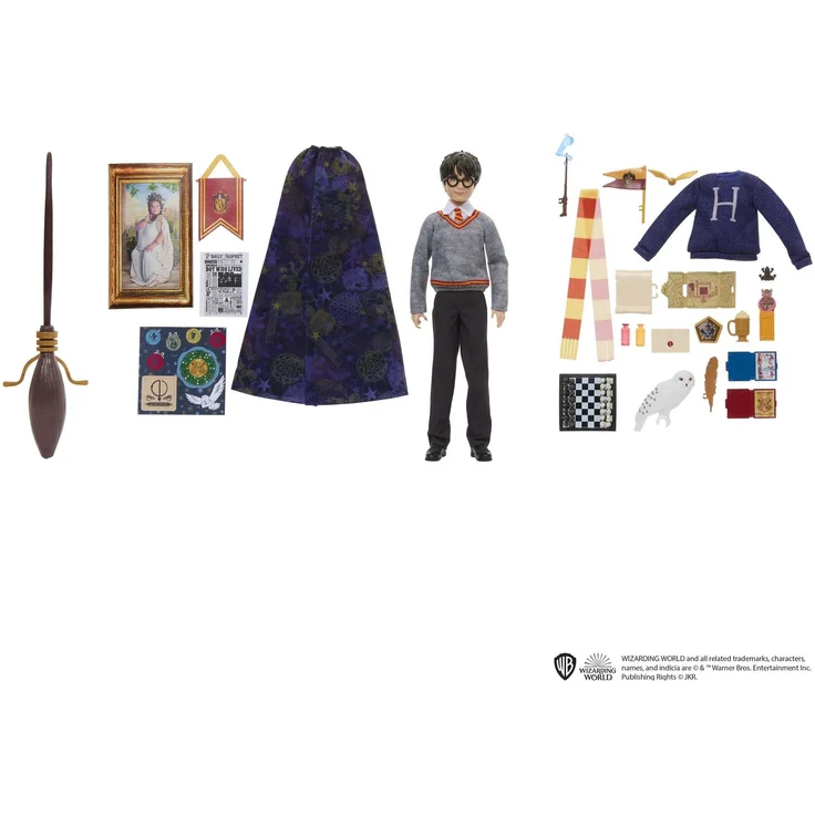 Harry Potter-Spielzeug, Gryffindor Adventskalender mit ca. 30 cm großer Harry Potter-Modepuppe mit 24 Überraschungszubehörteilen - HND80 – Bild 1