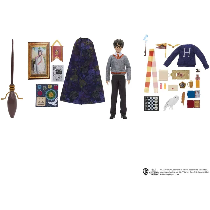 Harry Potter-Spielzeug, Gryffindor Adventskalender mit ca. 30 cm großer Harry Potter-Modepuppe mit 24 Überraschungszubehörteilen - HND80