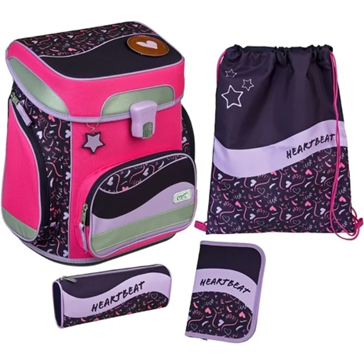 Scooli Schulranzen Set 5-tlg. EasyFit Glow Edition Girls