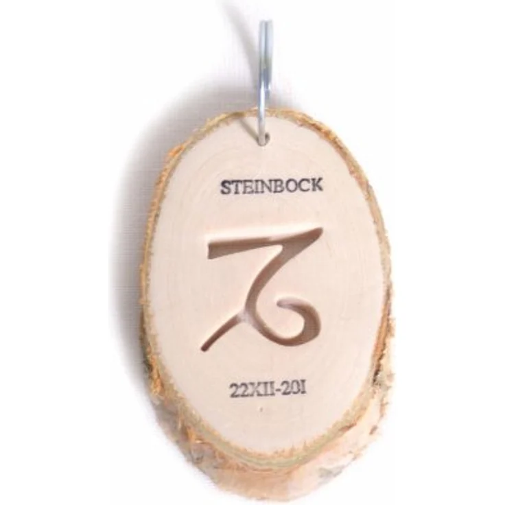 small foot 3658 - Sternzeichen Steinbock, 1 Stück Anhänger, Holzscheibe, 7x5cm – Bild 2