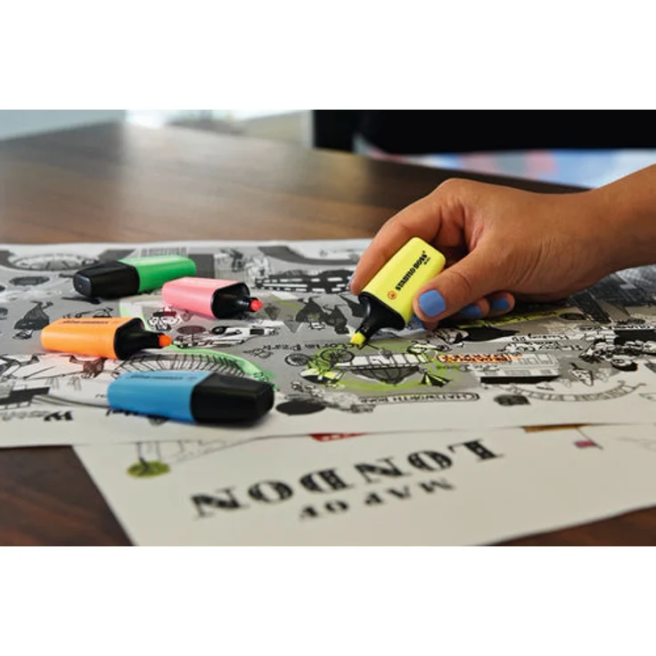 Textmarker - STABILO BOSS MINI - 5er Pack - mit 5 verschiedenen Farben – Bild 6
