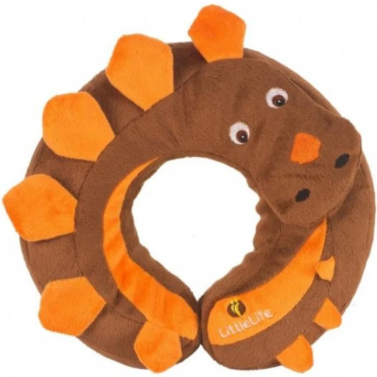 Nackenkissen Dinosaurier-Kinder 22 cm Vlies braun