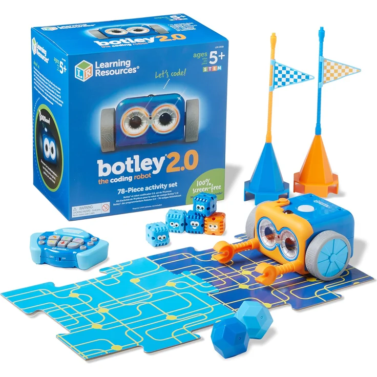 Learning Resources Botley the Coding Robot 2. 0 Activity Set, Programmierroboter für Kinder, MINT-Spielzeug, frühes Programmieren, Programmierspiele für Kinder, 78 Teile, ab 5 Jahren – Bild 1