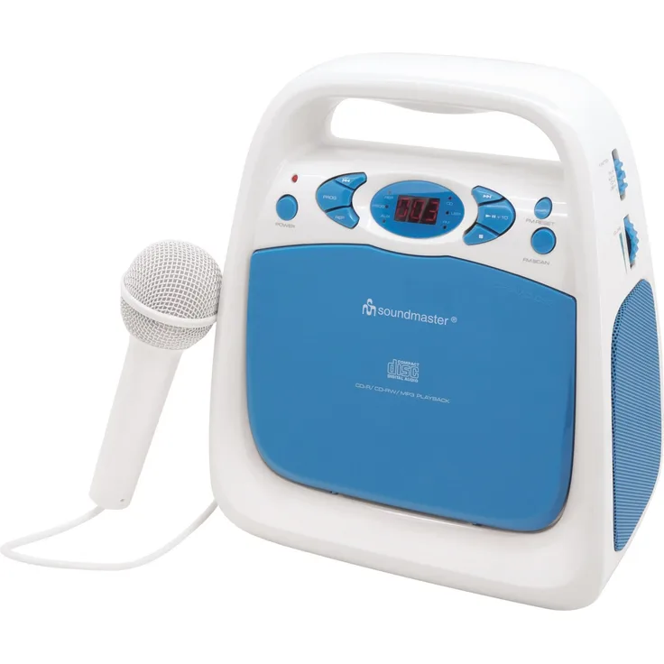 Soundmaster KCD50BL, Kinder CD Player Karaoke Funktion, inkl. Mikrofon - Preisvergleich
