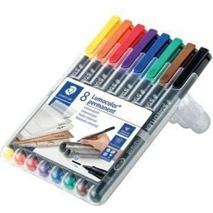 STAEDTLER Folienschreiber Lumocolor 317 WP8 1mm sortiert 8 St. /Pack.