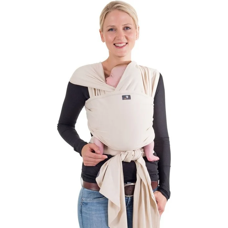 Hoppediz - Elastisches Tuch 5,40 m creme uni, kbA Baumwolle ca. 5,40 x 0,50 m – Bild 1