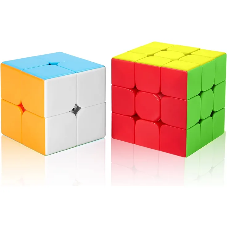 Roxenda Zauberwürfel Set, Speed Cube Set mit 2x2 3x3 Zauberwürfel, Stickerless Cube