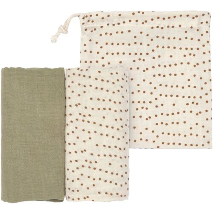 Mulltuch Babydecke L 2 Stück caramel