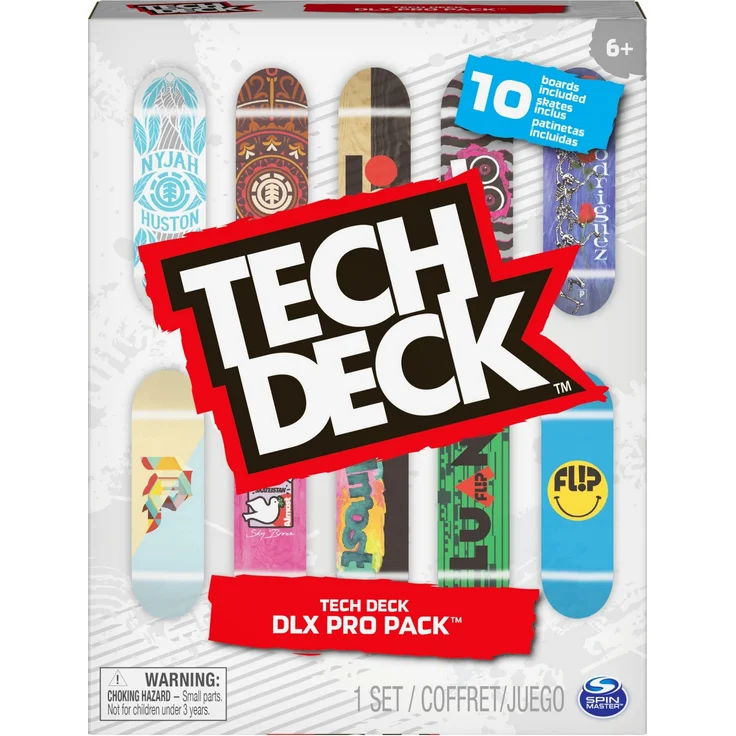Tech Deck - DLX Pro Fingerboard 10er-Set mit angesagtesten Skateboard-Designs - zum Sammeln für alle Skate-Fans – Bild 1