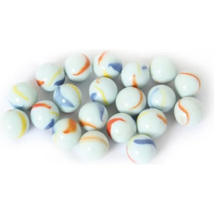 Bartl Murmel-Set weiß 20 große 25 mm Murmeln Glasmurmeln Glaskugeln Murmelspiel