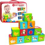 magdum 12 Spielwürfel Baby - Bausteine für Kinder ab 1 Jahr - Montessori Spielzeug ab 1 Jahr - Stapelsteine - Bauklötze - Stapelbecher Baby- Sensorik Stapelwürfel - Motorikwürfel ab 1 Jahr