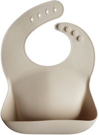 Mushie Silikon-Lätzchen Shifting Sand Braun sand