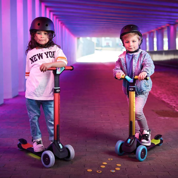 BERG Scooter - Tretroller Nexo lime + Lights LED-Räder – Bild 5