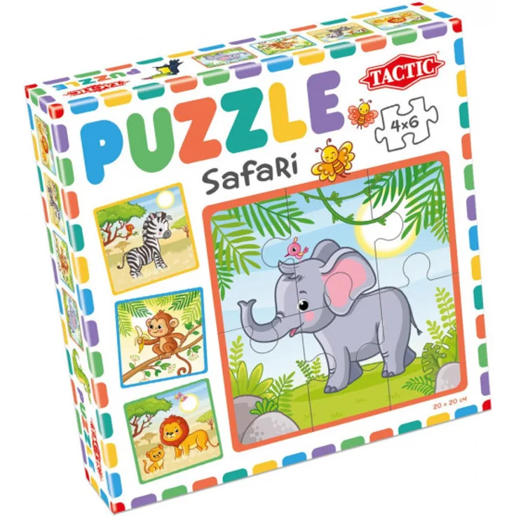 Tactic Puzzle Safari 20 x 20 cm Karton 4-teilig