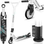 KESSER® Scooter Funscooter Stuntscooter X-Limit - 360° Lenkung mit ABEC 9 Kugellagern 100 mm PU Räder Robuster Kickscooter Tretroller Cityroller Trick Roller für Kinder Erwachsene Weiß / Schwarz