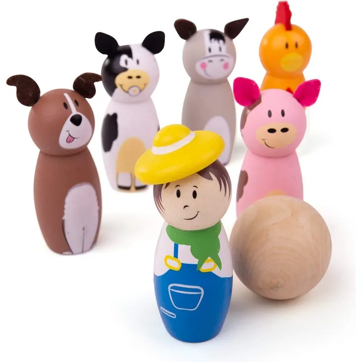 Bigjigs Toys Bauernhof Kegelspiel