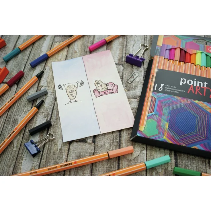 Fineliner - STABILO point 88 - ARTY - 66er Metalletui - mit 65 verschiedenen Farben - Preisvergleich – Bild 4