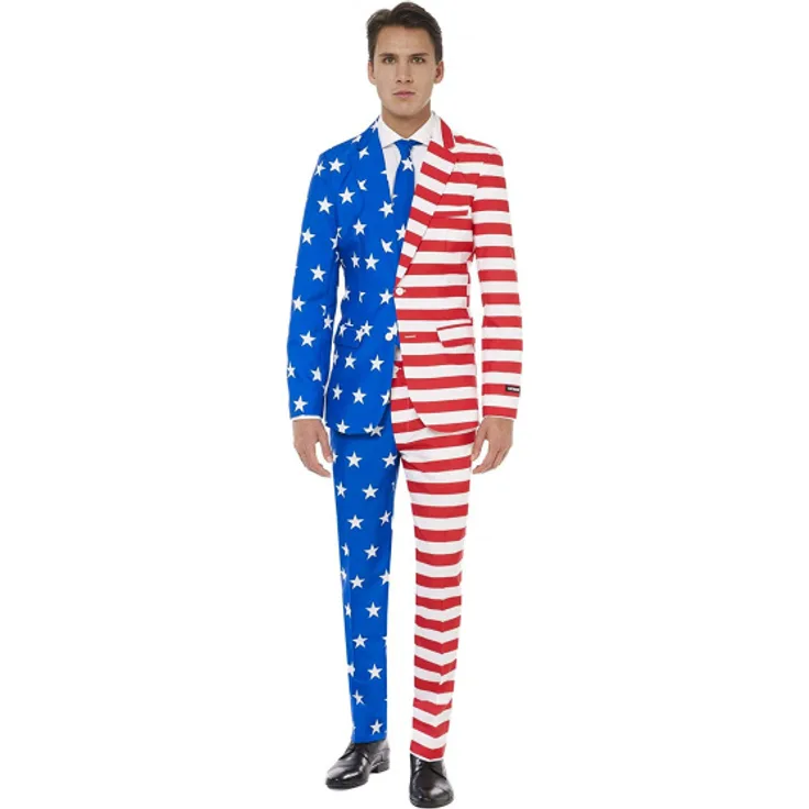 Suitmeister Mr. USAherrenkostüm Polyester-Anzug Größe L