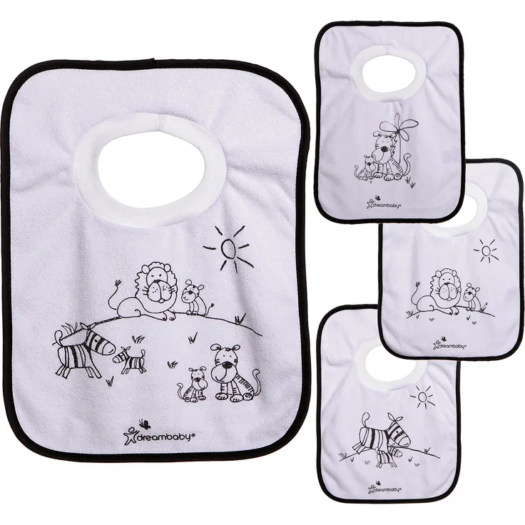 Dreambaby Lätzchen, zum Überziehen, im Dschungel-Design, 4 Stück