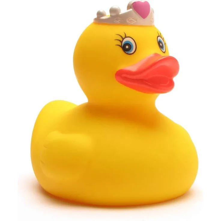 DUCKSHOP I Badeente Prinzessin I Quietscheente I L: 7,5 cm I inkl. Badeenten-Schlüsselanhänger im Set I Spielzeug für Babies und Kinder I Badespielzeug für die Badewanne