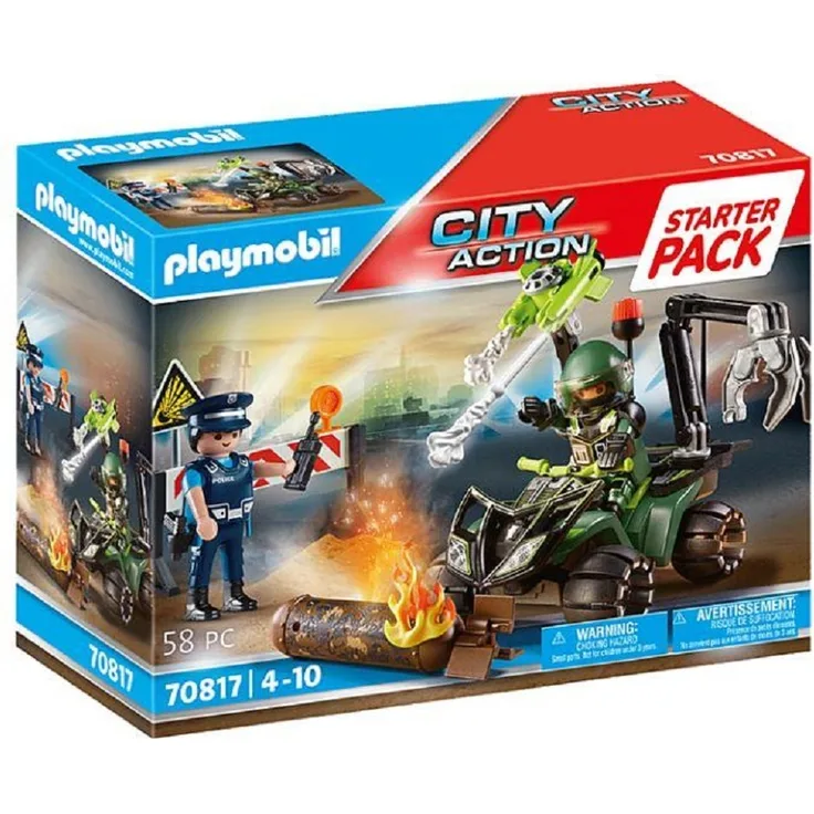 PLAYMOBIL City Action 70817 Starter Pack 'Polizei: Gefahrentraining', 58 Teile, ab 4 Jahren