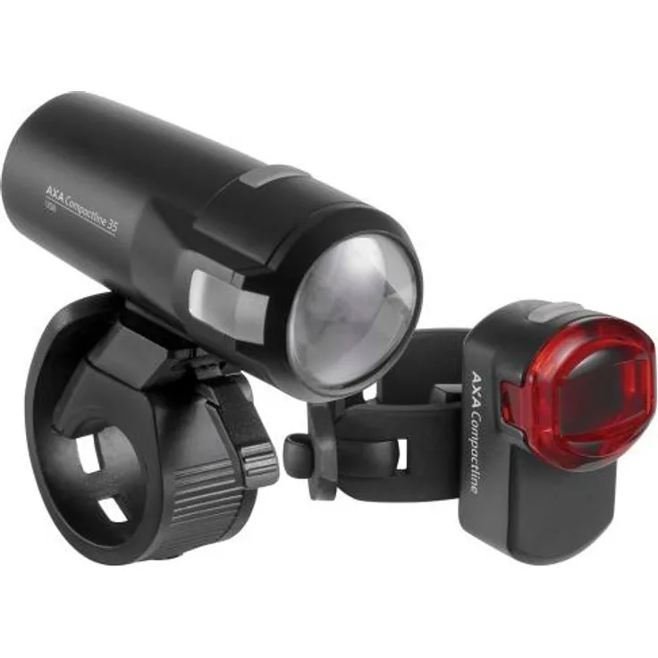 Axa Beleuchtungs Set Compactline 35 CB 35 Lux LED USB Akku schwarz StVZO
