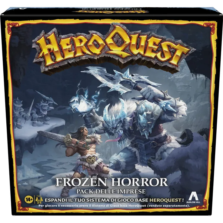 Avalon Hill Heroquest Pack von Unternehmen Frozen Horror Spiel Dungeon Crawler ab 14 Jahren,zum Spielen ist es notwendig,das Heroquest-Basis-Spiel zu haben,Mehrfarbig Sprache: Italienisch erforderlich