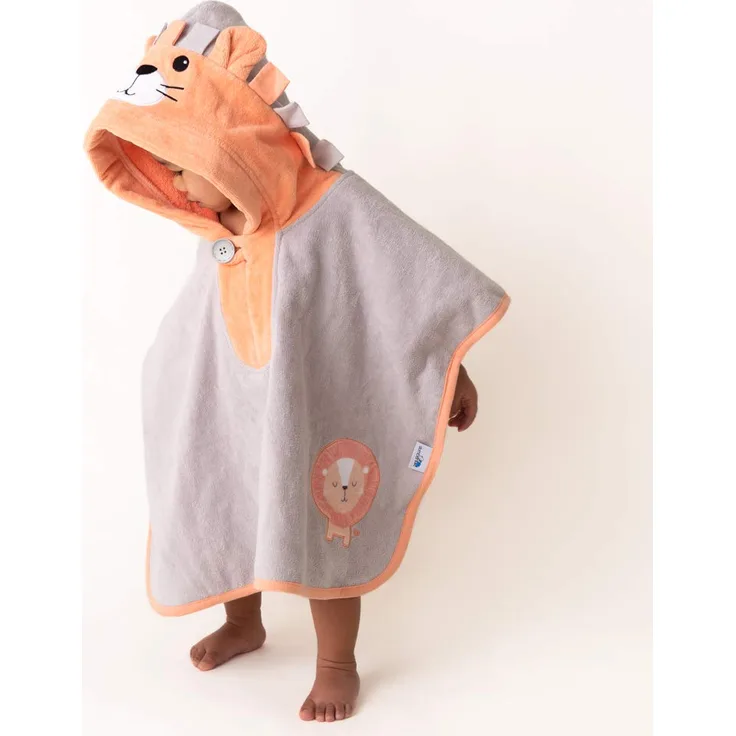 Schlummersack kuschelig weicher Badeponcho mit Kapuze - Löwe - für Jungs und Mädchen von 1-3 Jahre