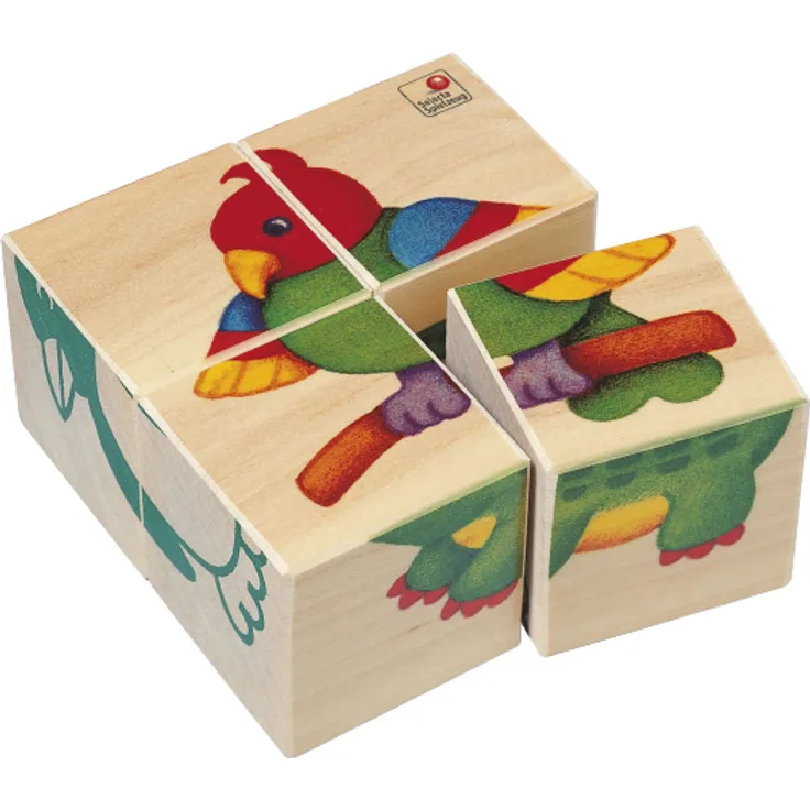 blockpuzzle Animal junior 10 x 10 cm Holz 4-teilig