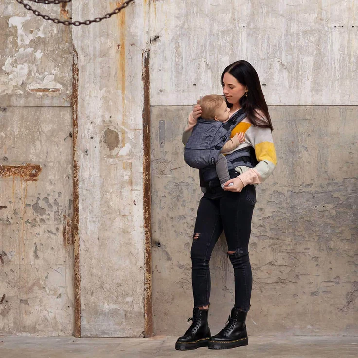 Hoppediz 'Nabaca' Babytrage Basic-Set Denim, 2 Tragepositionen – Bild 4