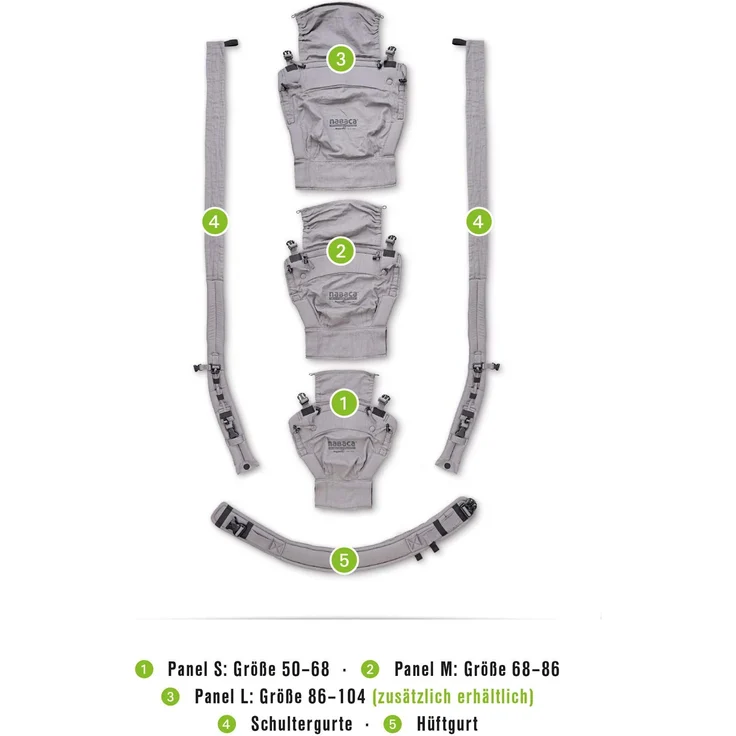 Hoppediz 'Nabaca' Babytrage Basic-Set Denim, 2 Tragepositionen – Bild 7