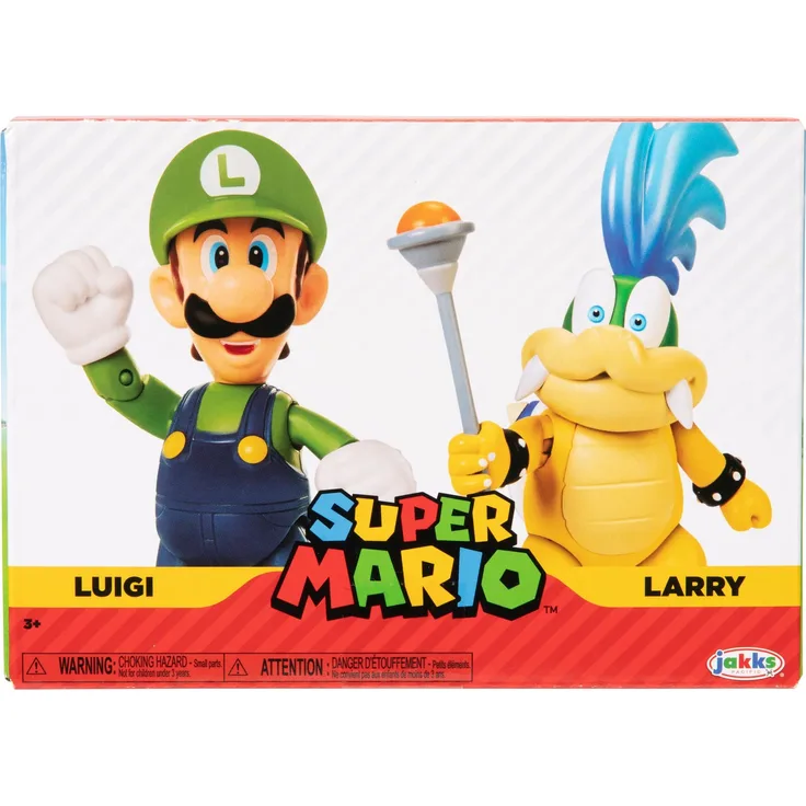 Nintendo SUPER Mario 410644 Luigi Vs. Larry Koopa Super Mario Actionfiguren, Gelb, 10cm