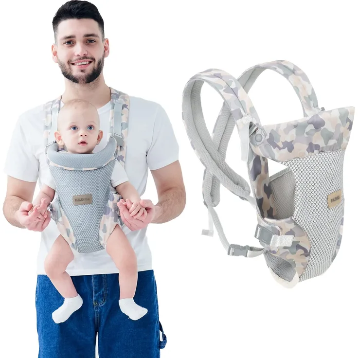 IULONEE Baby Tragetuch Säuglingstragetuch mit verstellbarem Halter Umarmungsgurte für Neugeborene Multifunktion Tragegurte Kleinkind Carrier Slings 3-36 Monate Grau