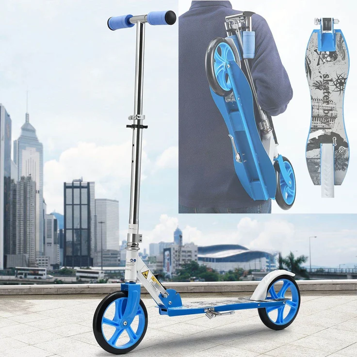 ArtSport 24622 'Cityroller Skaterboy' Scooter, ab 3 Jahren, 3-fach höhenverstellbar bis 106 cm, klappbar, max. belastbar bis 100kg, blau – Bild 9