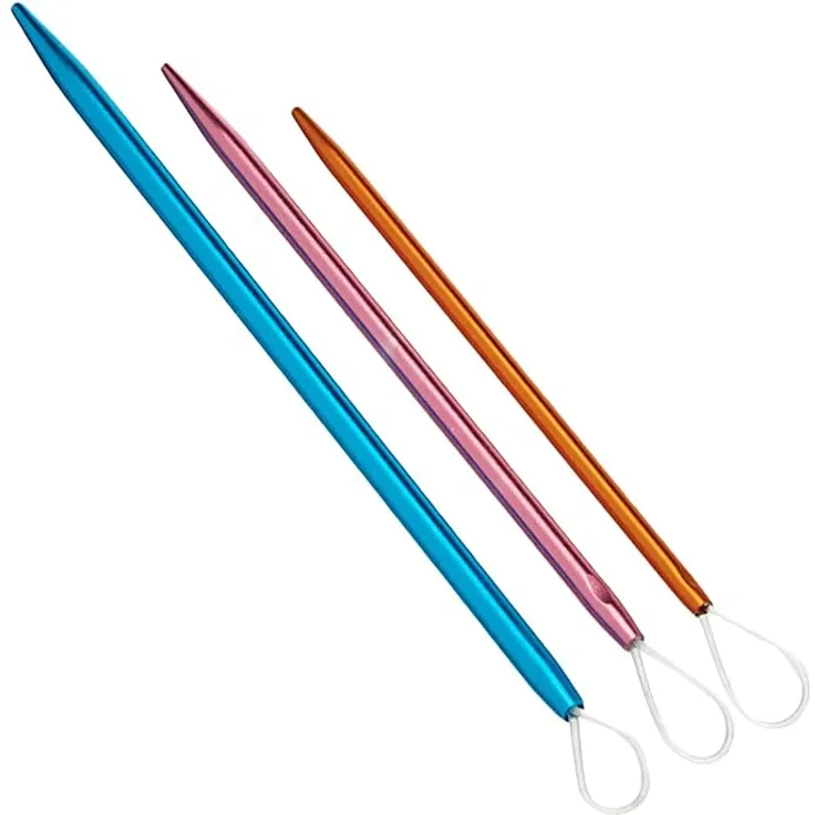 KnitPro 10944 Wollnadeln im 3er Set, 2. 25, 2. 75, 3. 25 mm - Aluminium Tapisser.