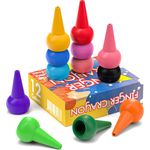 WATSABRO Kleinkinder Wachsmalstifte Wasserfest, 12 Farben Stapelbares Handflächengriff Wachsmalkreide , Sicherheit und Ungiftig Wachsmalstifte Ab 1 Jahr für Baby Kleinkind und Kinder - Preisvergleich