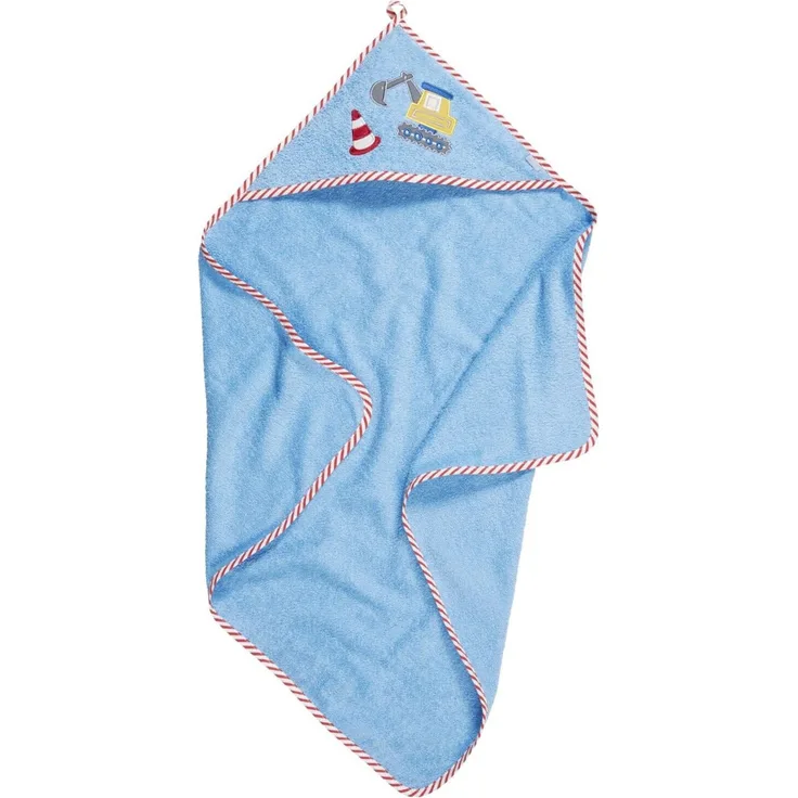 Playshoes Kinder Kapuzentuch Bagger bleu | 75x75 cm