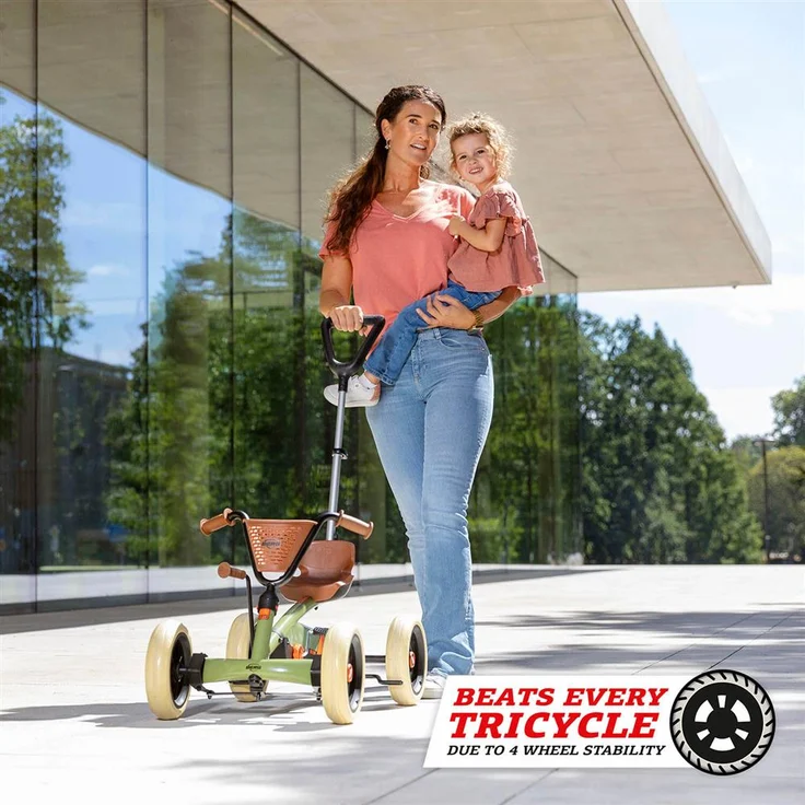 BERG 'Buzzy Retro 2-in-1' Gokart, ab 2 Jahren, inkl. Schubstange, max. belastbar bis 30 kg, grün – Bild 3