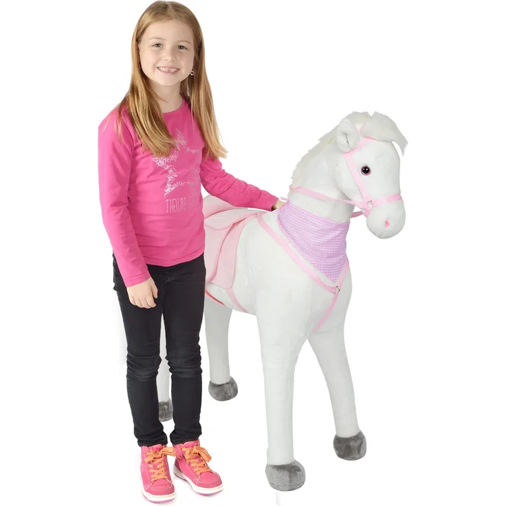 Pink Papaya Plüschpferd XXL 105cm Pferd, Luna, Fast lebensgroßes Spielpferd zum reiten, Stehpferd XXL, Spielzeug Pferd bis 100kg belastbar - Kinderpferd mit Kleiner Bürste – Bild 1