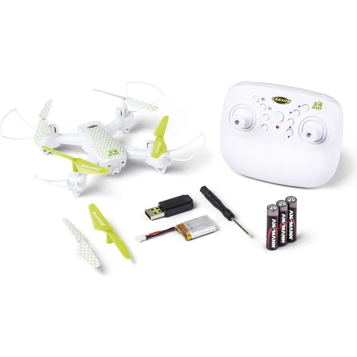 Carson 500507176 X4 Quadcopter 210 2,4GHz 100% RTF - 100% flugfertig, Ferngesteuerter, RC Quadcopter, inkl. Batterien und Fernsteuerung, Quadcopter für Kinder – Bild 1