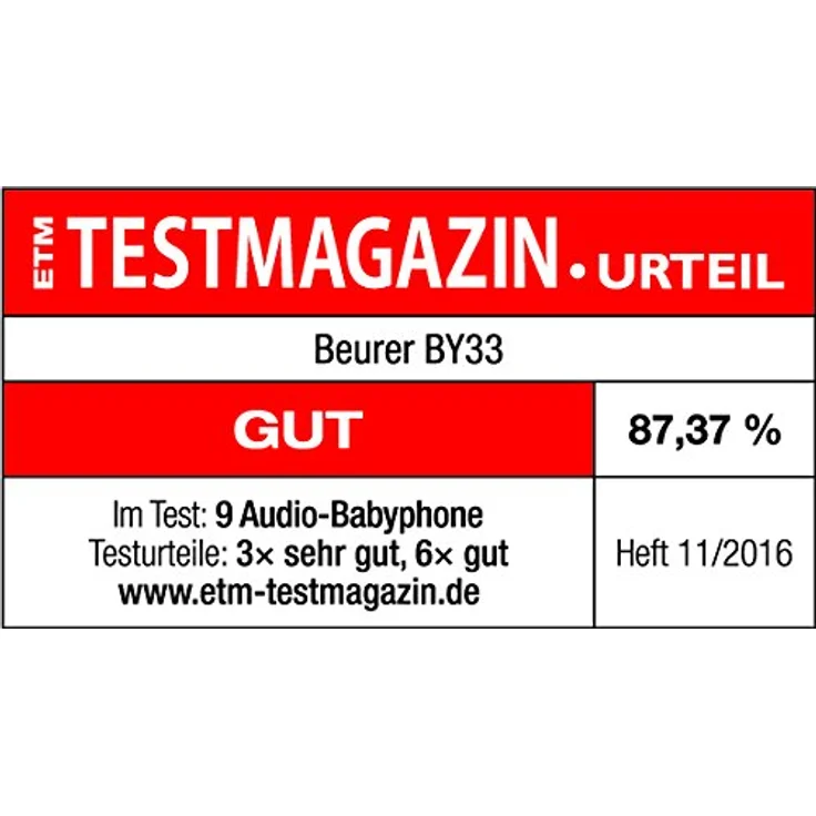 Beurer BY 33 Babyphone, 300 Meter Reichweite, strahlungsarme und energieeffiziente Übertragung – Bild 8