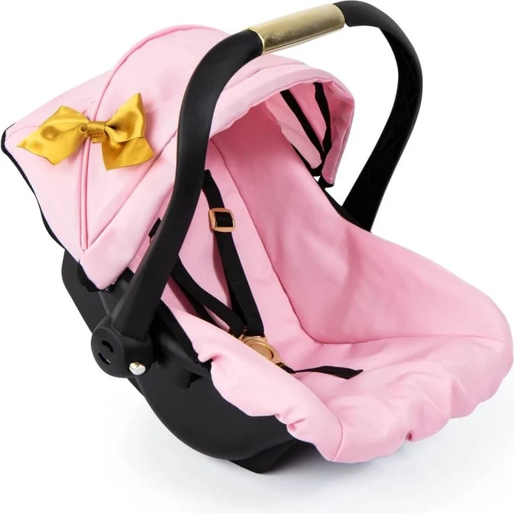 Bayer Design 67990AA Puppen-Autositz EasyGo, Puppenzubehör, passend zu Vario-Puppenwagen, mit Abdeckung, rosa, Gold mit Schleife - Preisvergleich – Bild 2