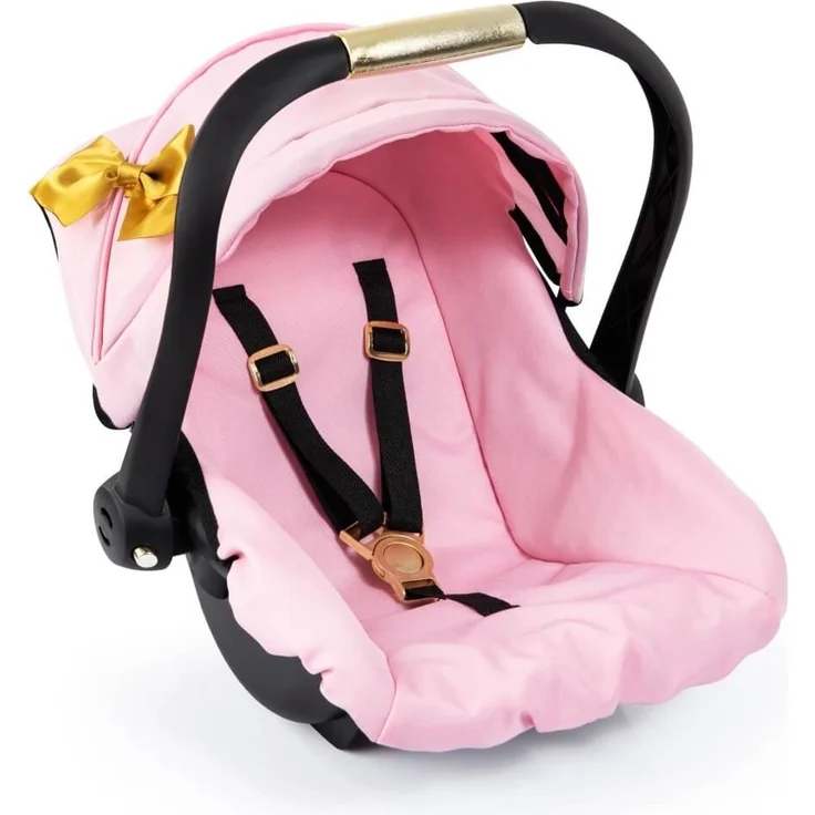 Bayer Design 67990AA Puppen-Autositz EasyGo, Puppenzubehör, passend zu Vario-Puppenwagen, mit Abdeckung, rosa, Gold mit Schleife - Preisvergleich – Bild 6